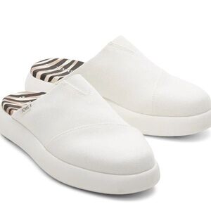 Toms Womens Alpargata Mallow Mule White Canvas Size 10